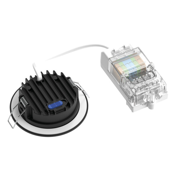 Spot encastré 6W noir Aric Atlas LED cct3 dimmable Triac BBC/RE2020 recouvrable - Aric - 51542