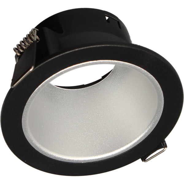 Collerette naxos fixe ø88 ip20 pour lampe ø50/noir&argent - Arlux - 731777
