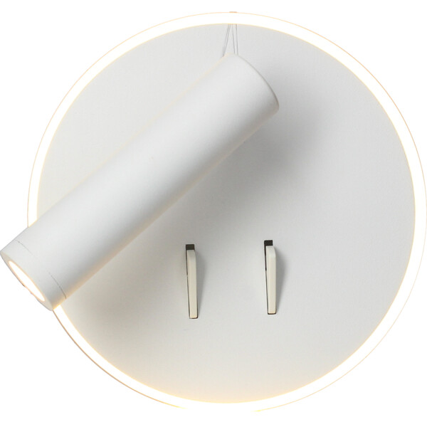 Applique Ronde Blanche LED 9 W 2700 K 630 lm avec Liseuse 3 W 210 lm Emmy Arlux - Arlux - 114115