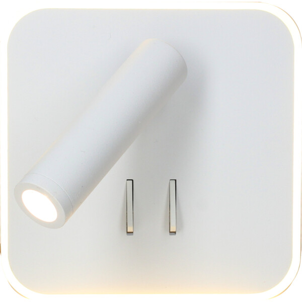 Applique Carrée Blanche LED 11 W 2700 K 770 lm avec Liseuse 3 W 210 lm JAZZ Arlux - Arlux - 114118