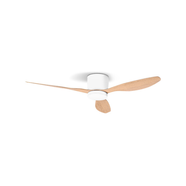 Ventilateur de Plafond EOLE 18W/2000LM/3000-4000-6500K/Dimmable/Blanc bois - Arlux - 114505