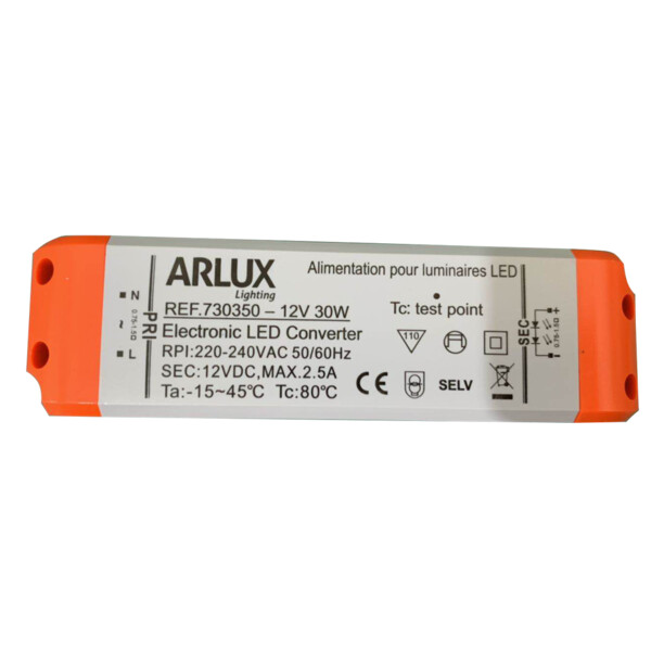 Driver 12V 30W 2,5A pour MR16 Arlux - Arlux - 730350