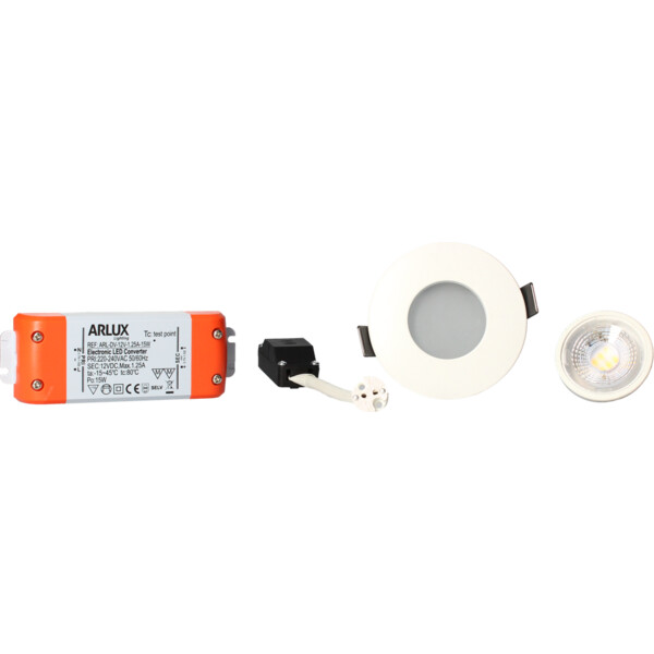 Kit de Spot encastré Blanc IP65 MR16/GU5,3 5 W 4000 K 380 lm Ø 82 mm SPT203 Arlux - Arlux - 950080