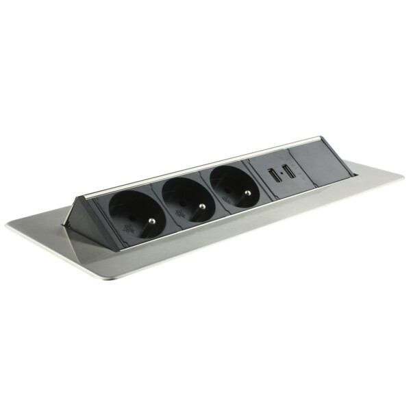 Bloc de Prises Pivotant 3 Prises 2P+T avec 2 Ports USB Arlux - Arlux - 400252