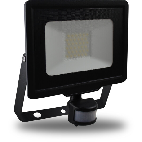 Projecteur Noir avec Détecteur Infrarouge IP44 LED 30 W 4000 K 2550 lm FLD85 Arlux - Arlux - 950566