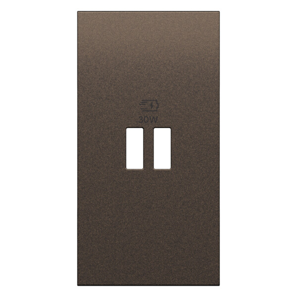 Enjoliveur Living Now double chargeur USB Power Delivery 30W - 2 modules- Bronze - Arnould - BTKB14PD