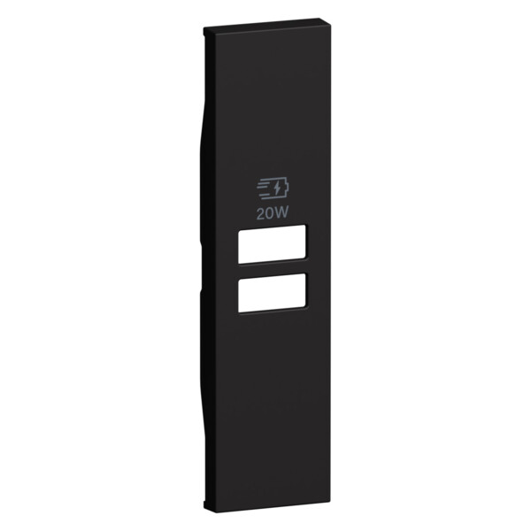 Enjoliveur Living Now pour double chargeur USB - 1 module - Noir - Arnould - BTKG13PD