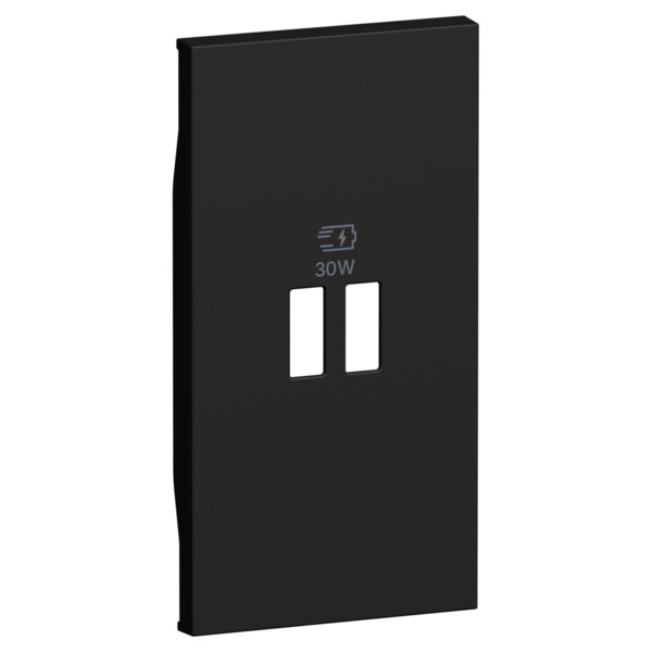 Enjoliveur Living Now double chargeur USB Power Delivery 30W - 2 modules - Noir - Arnould - BTKG14PD