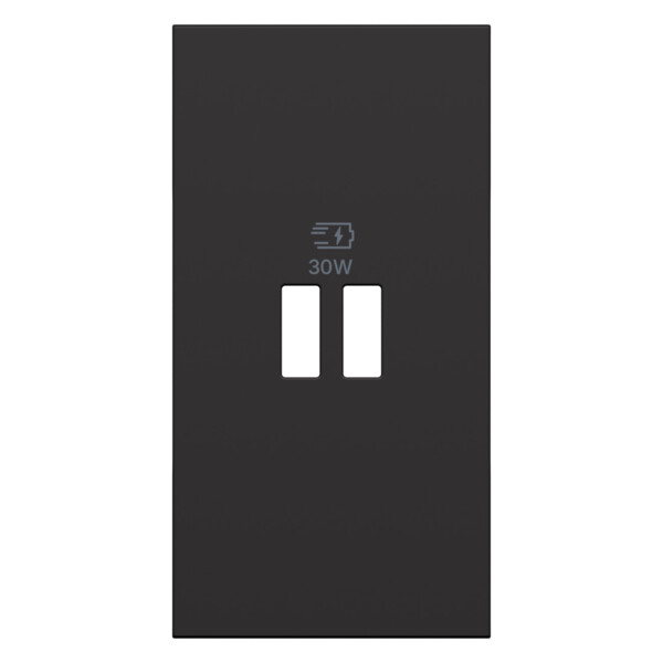 Enjoliveur Living Now double chargeur USB Power Delivery 30W - 2 modules - Noir - Arnould - BTKG14PD
