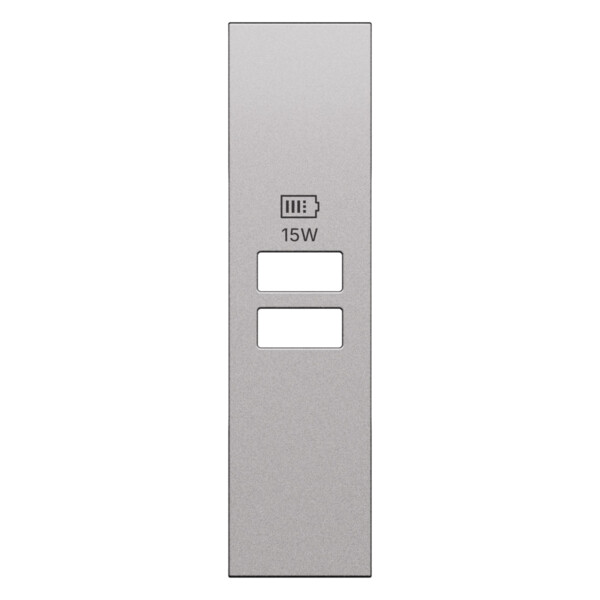 Enjoliveur chargeur 2 USB 1 module Acier - Living Now - Arnould - BTKS13C