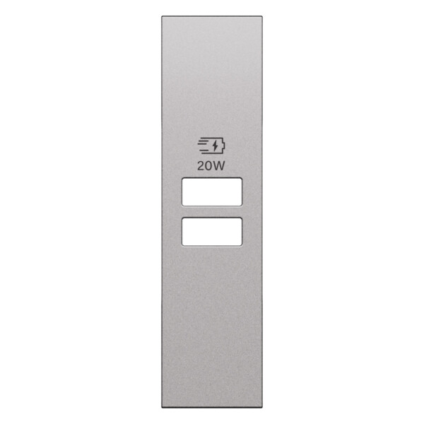 Enjoliveur Living Now pour double chargeur USB - 1 module - Acier - Arnould - BTKS13PD
