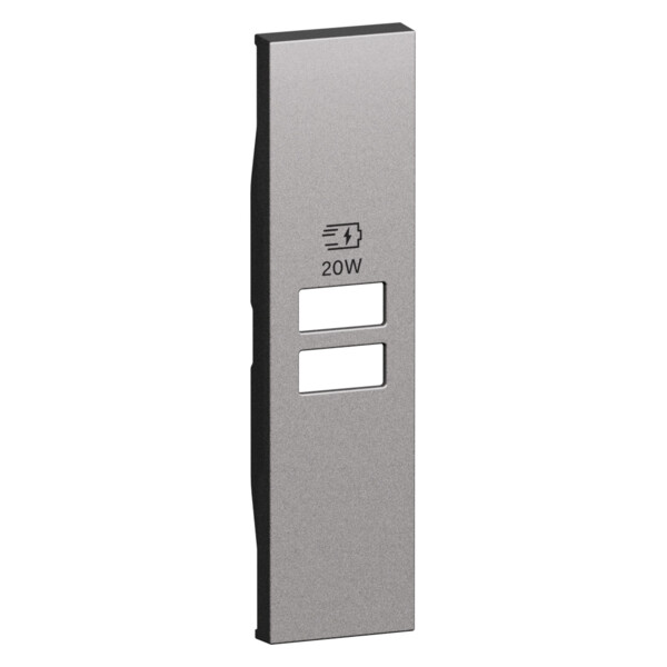 Enjoliveur Living Now pour double chargeur USB - 1 module - Acier - Arnould - BTKS13PD