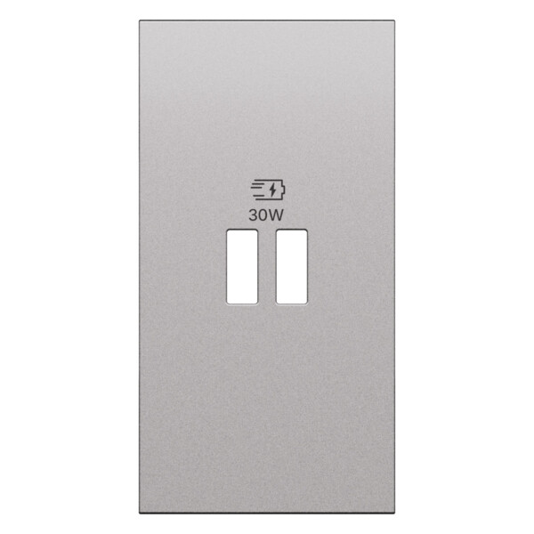 Enjoliveur Living Now double chargeur USB Power Delivery 30W - 2 modules - Acier - Arnould - BTKS14PD