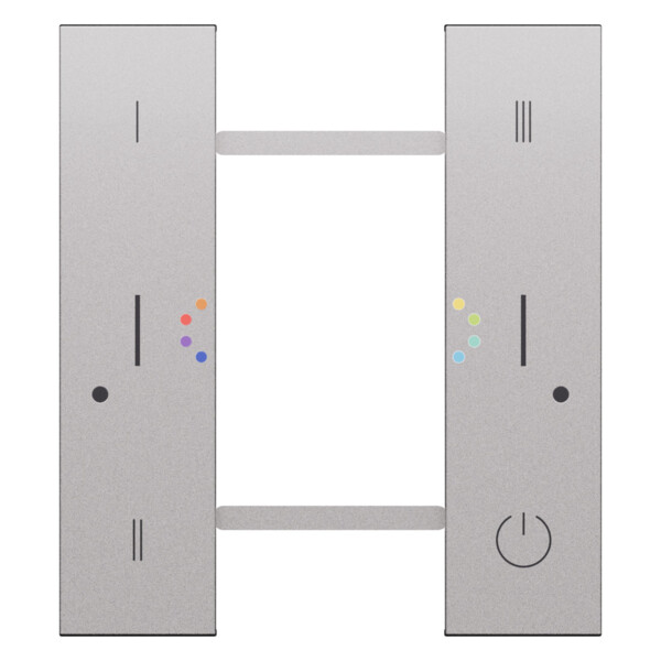 Enjoliveur interrupteur sans fil 2 modules - Acier - Living Now - Arnould - BTKS39M2