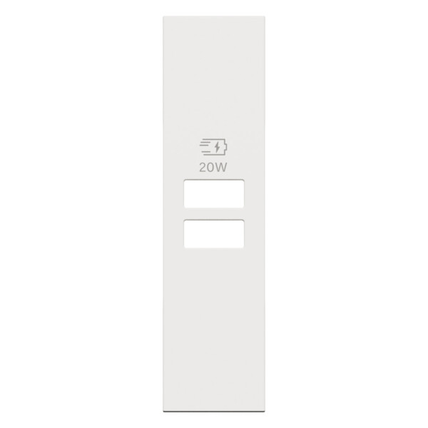 Enjoliveur Living Now pour double chargeur USB - 1 module - Blanc - Arnould - BTKW13PD