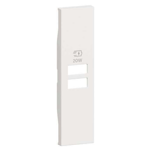 Enjoliveur Living Now pour double chargeur USB - 1 module - Blanc - Arnould - BTKW13PD