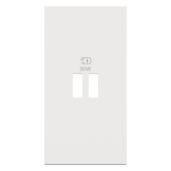 Enjoliveur Living Now double chargeur USB Power Delivery 30W - 2 modules - Blanc - Arnould - BTKW14PD