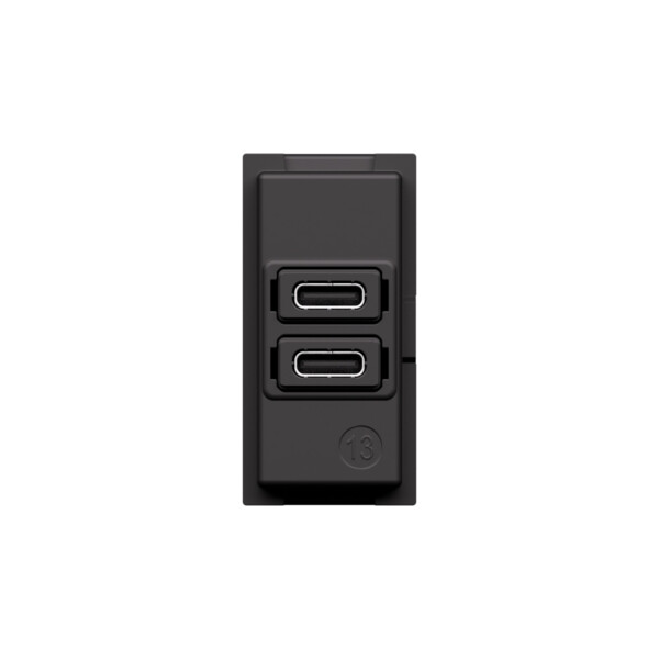 Prise USB Type C+C Living Now - Power Delivery 20W - 1 module - Noir - Arnould - BTK4192CC