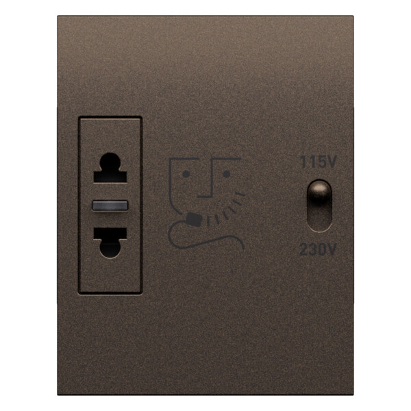 Prise rasoir 3 modules blanc Bronze - Living Now - Arnould - BTKB4177