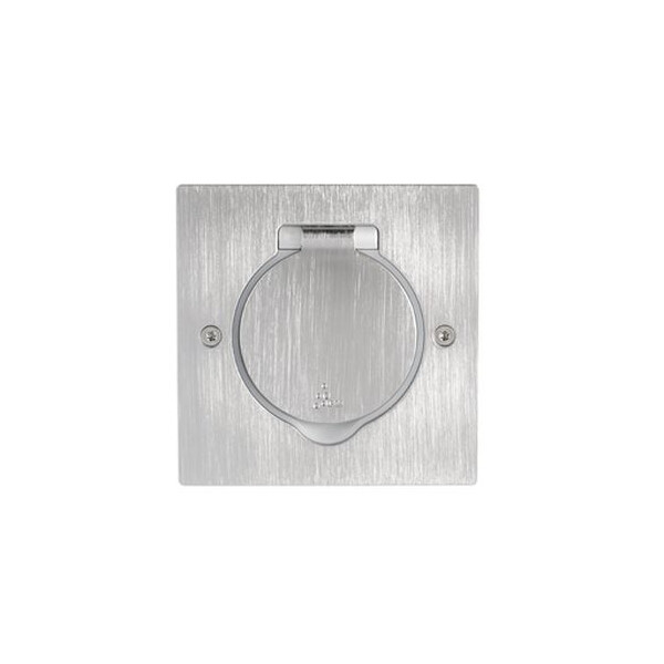 Platine rectangulaire Arnould inox brossé simple poste à équiper - Platinum - IP44/IK08 - Arnould - 48275