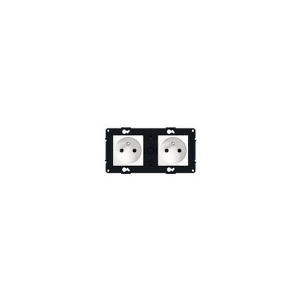 Prise 2 x 2P+T bornes automatiques Arnould Espace Evolution 16 A précablée - blanc - Arnould - 64032