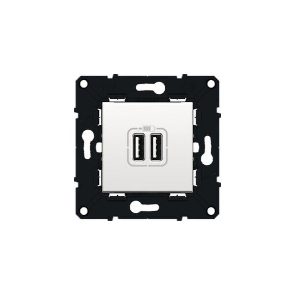 Prise chargeur double usb Arnould Espace Evolution - blanc - Arnould - 64037