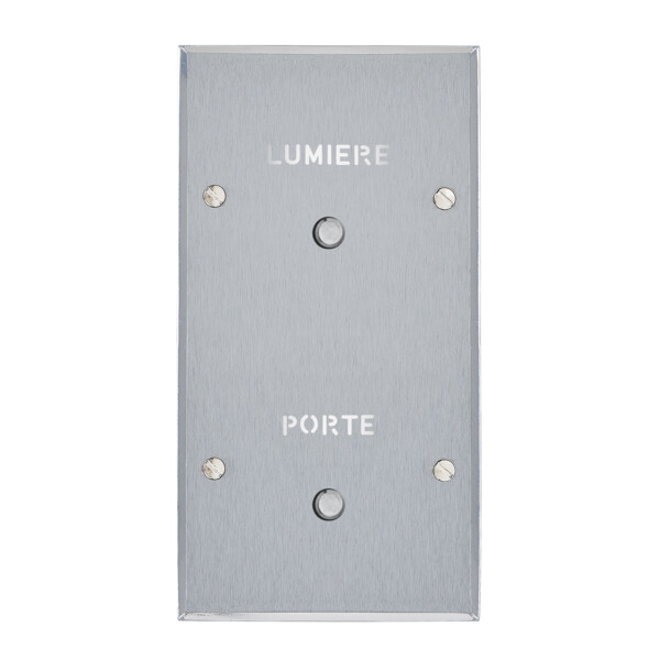 Guichet lumineux 'Porte' + 'Lumière' grand carré double vertical Arnould ART mémoire acier brossé - Arnould - 67193