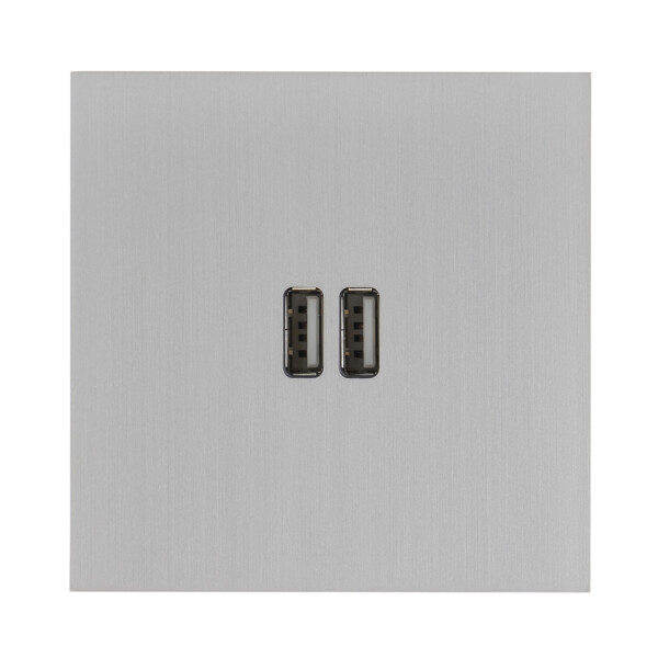 Art d'Arnould Epure chargeur double USB 1500 mA Acier brossé - Arnould - 67422