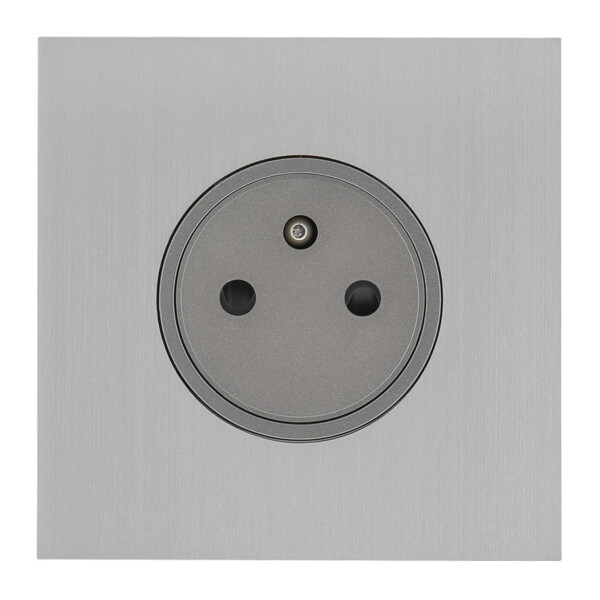 Art d'Arnould univers Epure prise de courant 2P+T 16A 250V - acier brossé