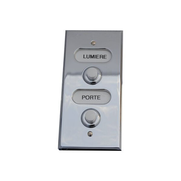 Guichet poussoir lumineux Silencieux chromé 2 postes - Arnould - 972212101