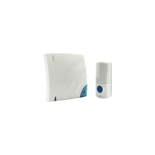 Avidsen kit carillon sans fil - portée 80m - blanc et bleu - avec bouton d'appel   - Avidsen - 102360