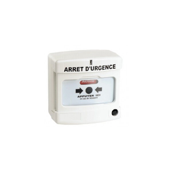 Déclencheur manuel d'arrêt d'urgence Axendis blanc simple contact - Axendis - 10040