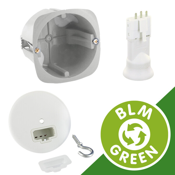 Point centre easyfix no air eco recyclé d67mm profondeur 50mm + fd e27 compacte - BLM - 675527