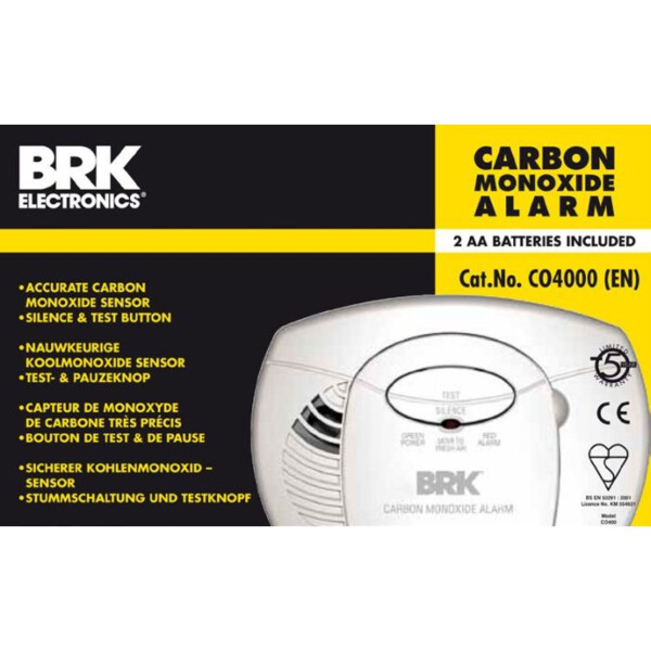 Détecteur de monoxyde de carbone CO4000 (EN) G 5 ans - BRK - 880995