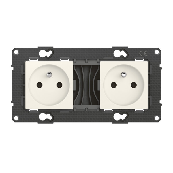 Bticino altège  prise de courant double precablee fb - 2x2p+t - bornes auto - neige - compo - Bticino Cofrel - BTAL22DD