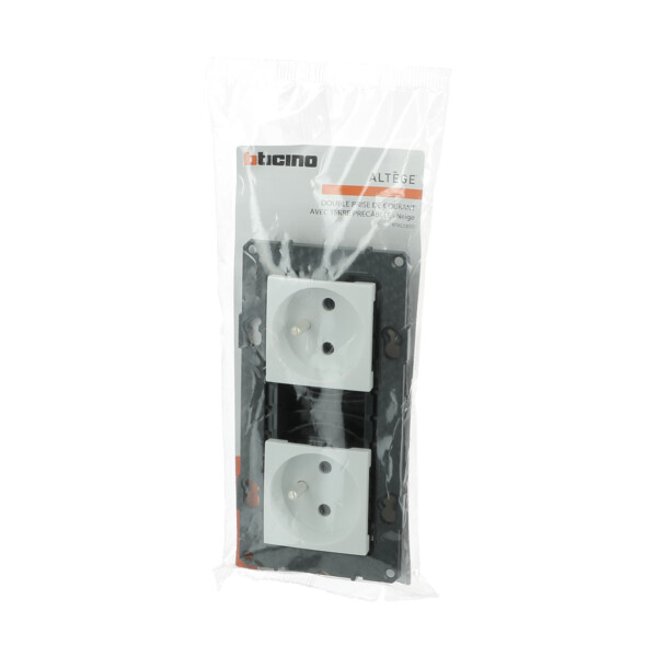 Bticino altège  prise de courant double precablee fb - 2x2p+t - bornes auto - neige - compo - Bticino Cofrel - BTAL22DD