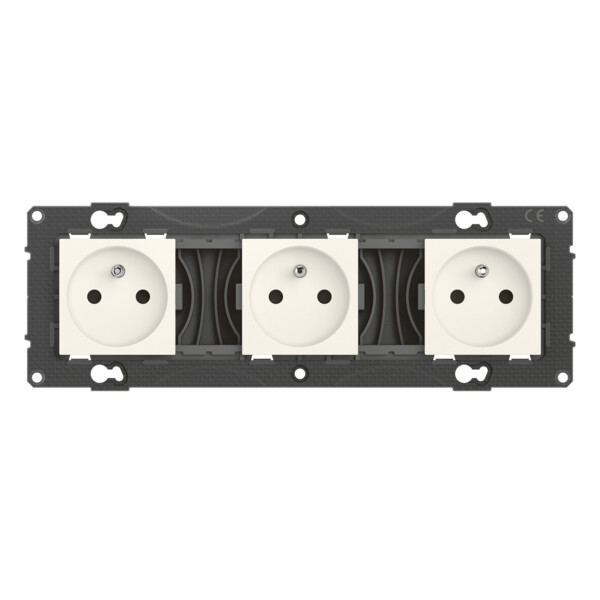 Bticino altège  prise de courant triple precablee fb - 3x2p+t - bornes auto - neige - compo - Bticino Cofrel - BTAL23DD