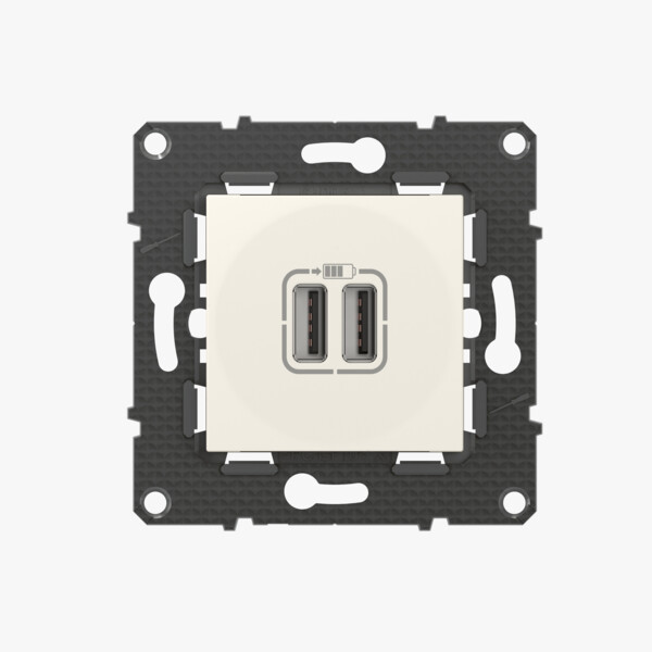 Bticino altège  prise double chargeur usb - 2400 ma - neige - compo - Bticino Cofrel - BTAL30DD