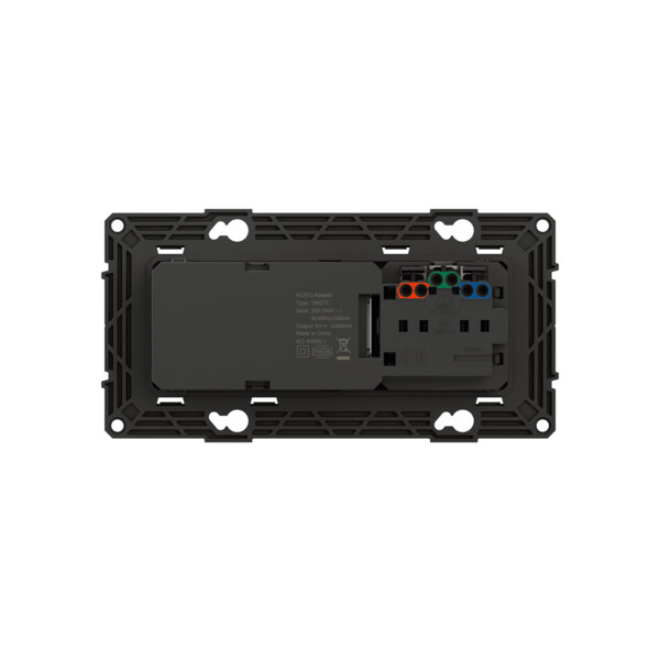Bticino altège  prise de courant 2p+t + prise double chargeur usb - 2400 ma 6 - neige - compo - Bticino Cofrel - BTAL31DD