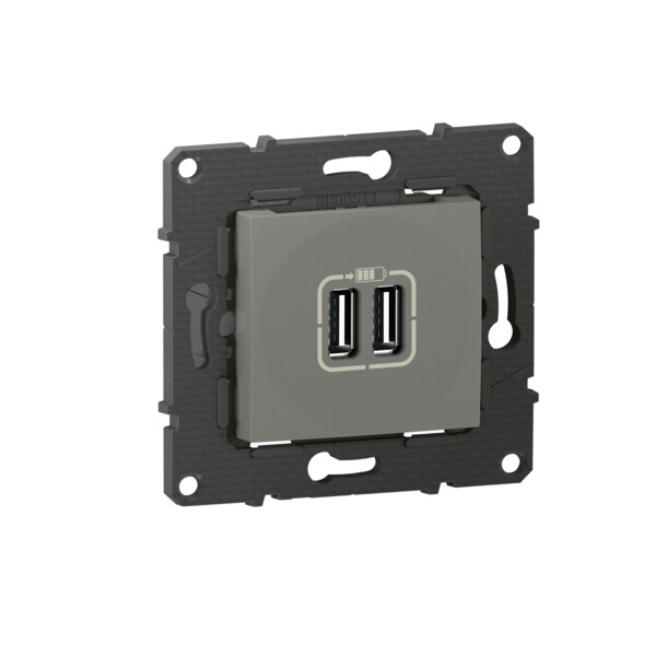 Bticino altège  prise double chargeur usb - 2400 ma - nuage - compo - Bticino Cofrel - BTAL30CD