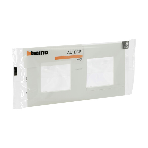 Bticino altège  plaque 2 postes neige - Bticino Cofrel - BTAL9NE2