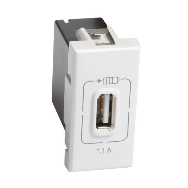 Module de charge usb simple Bticino Axolute - 5v - 230v - white - 1 module - Bticino Cofrel - BTHD4285C1