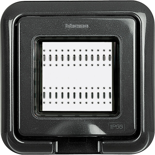 Support-plaque IP55 Idrobox - couleur Gris Anthracite - Bticino Cofrel - 24602L