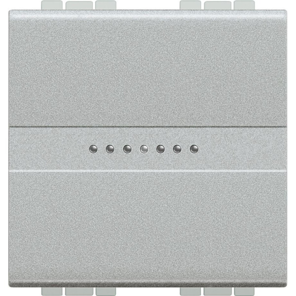 Poussoir Bticino Living Light contact NO 10A 250V~ à bornes automatiques - Tech - 2 modules - Bticino Cofrel - BTNT4055M2AN