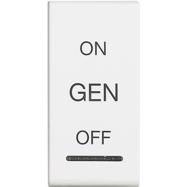 Manette bascule symbole ON - OFF + sérigraphie "GEN" 1 module - LivingLight Blanc - Bticino Cofrel - N4911AFN