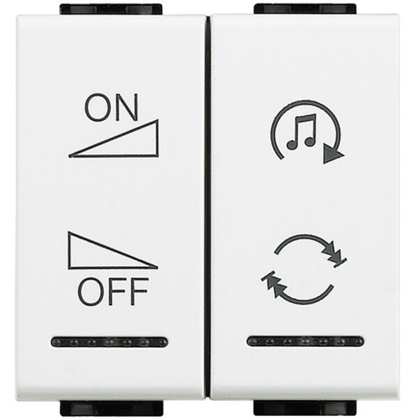 Manette  diffusion sonore - ON/OFF - LivingLight Blanc - Bticino Cofrel - N4911AIN