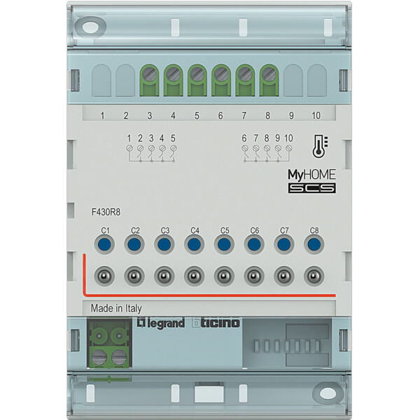 Actionneur 8 relais MyHOME® pour chauffage - Bticino Cofrel - F430R8
