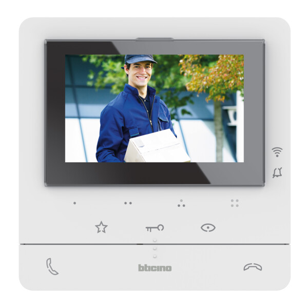 Poste Intérieur Classe 100X 5" Connecté avec Boucle Inductive - Blanc, Compatible Netatmo - Bticino Cofrel - BT344682