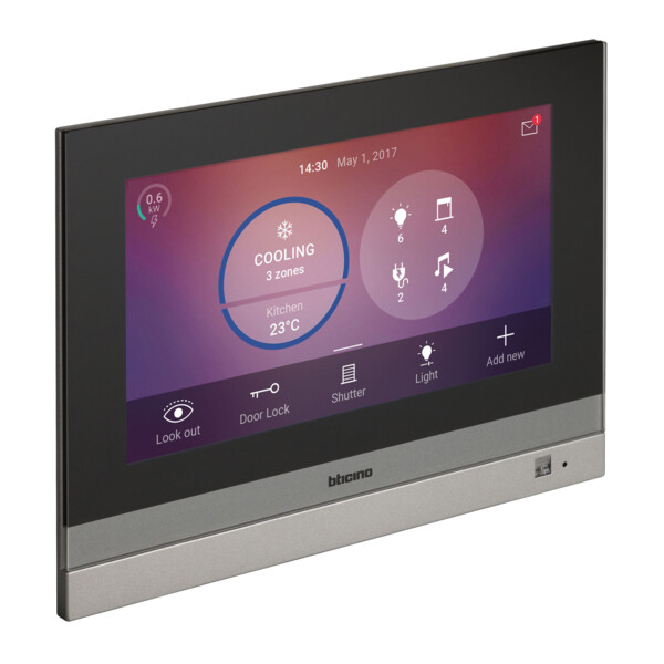 Écran tactile 7" HOMETOUCH MyHOME_Up et Portier Netatmo - Alu - Bticino Cofrel - BT3488
