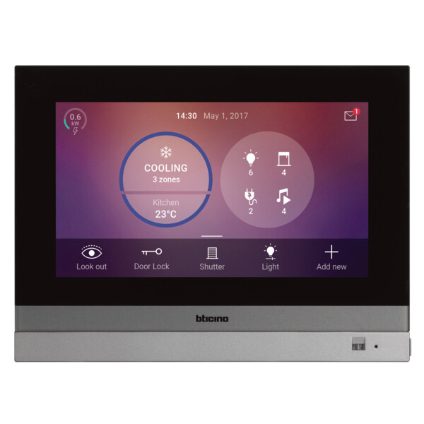 Écran tactile 7" HOMETOUCH MyHOME_Up et Portier Netatmo - Alu - Bticino Cofrel - BT3488